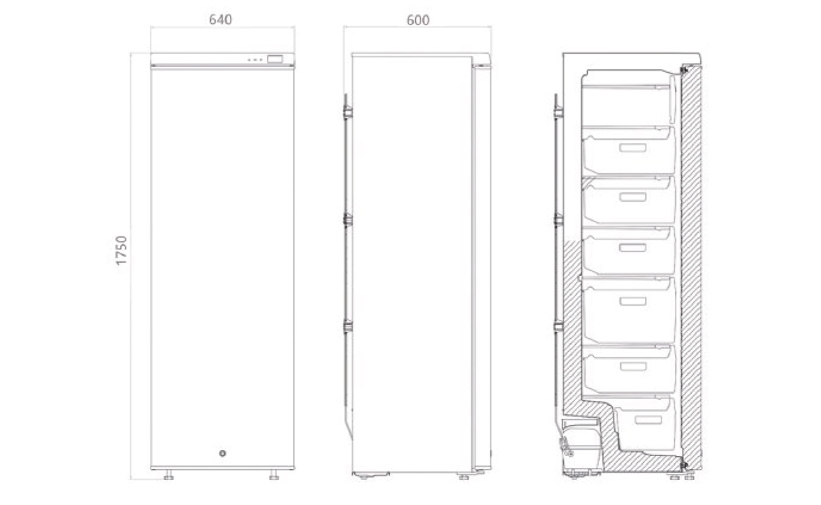 Dimensions | NW-DWFL270 Ultra Low Lab Freezer